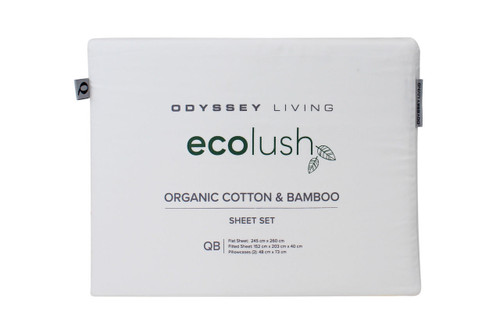 Odyssey Living Ecolush Organic Cotton Bamboo Sheets - White