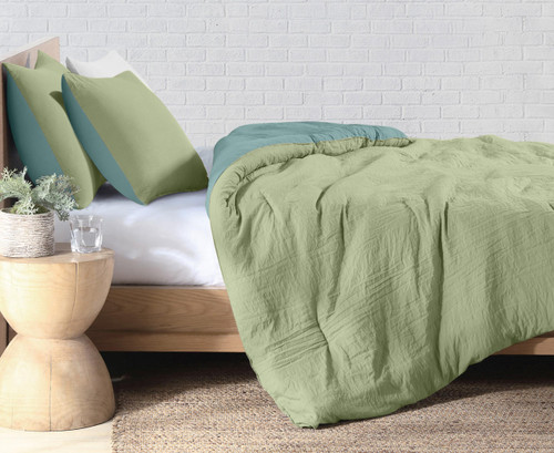 Odyssey Living Jasper Comforter Set -Sage/Dusk Blue