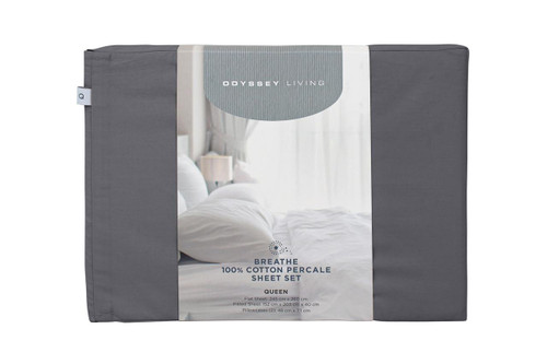 T250 Breathe Cotton Sheet Set Charcoal - Odyssey