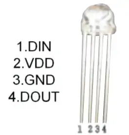 RGB Programmable PTH WS2812 Pinout APA-106-F5