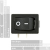 Rocker Switch, Right-Angle, Panel-Mount, 6A @ 240V Dimensions