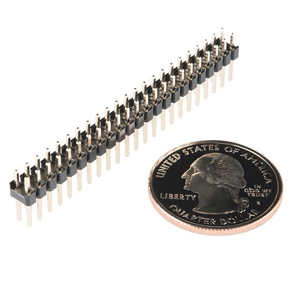 SparkFun PRT-12791 Header - 2x23-pin Male (PTH, 0.1") 10p size comparison