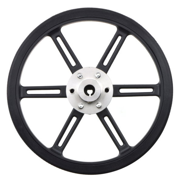 Wheel 90x10mm - Black (2-Pack) - Pololu 1435 close up