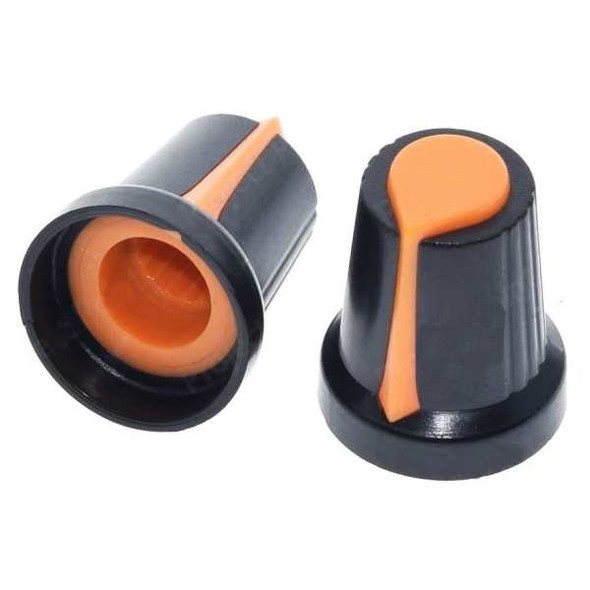 Orange on Black Knob for 6mm Shafts