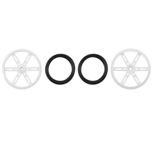 Pololu Wheel for Standard Servo Splines (25T, 5.8mm) - White, 2-Pack 90×10mm