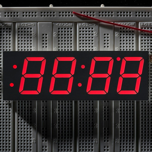 7-Segment Clock Display, 4 Digit, 1.2" digit height red