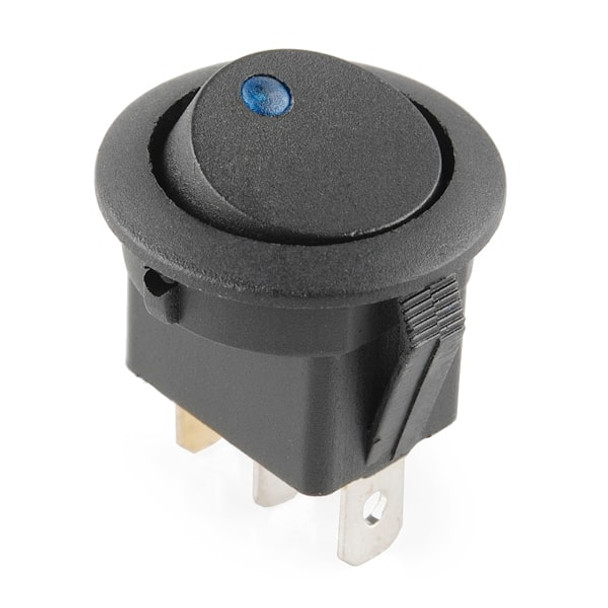 Rocker Switch - Round with Blue LED
