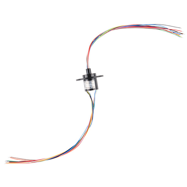 Slip Ring with Flange - 22mm dia, 12 wires, max 240V @ 2A