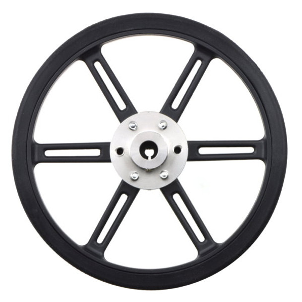 Wheel 90x10mm - Black (2-Pack) - Pololu 1435 close up