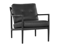 Gilmore Black - Black Leather Lounge Chair