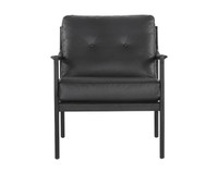 Gilmore Black - Black Leather Lounge Chair