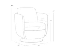 Gilley Swivel Bergen Navy Lounge Chair