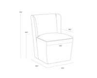 Amita Wheeled Piccolo Pebble Dining Chair
