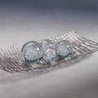 Crystal Decorative Ball with Bubbles, Set of 2 - Detail View | Bone & Brass