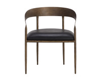 Zanatta Dining Charcoal Black Leather Armchair