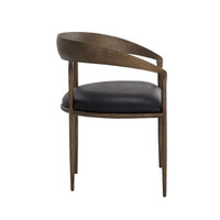 Zanatta Antique Brass & Black Leather Dining Armchair - Chair Detail | Bone & Brass