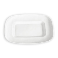 White Nube Medium Rectangle Serving Platter - Platter Top View | Bone & Brass