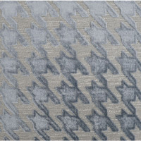 Blue Mist throw pillow with a textured houndstooth pattern in varying shades of blue and gray cotton.