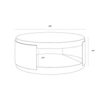 Cavette Coffee Table - White - Table Side View | Bone & Brass
