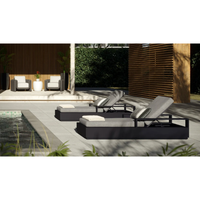 Tibi Charcoal Grey Handwoven Wicker Outdoor Lounge Chair, view 3