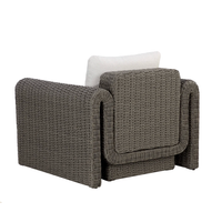 Tibi Charcoal Grey Handwoven Wicker Outdoor Lounge Chair, view 5