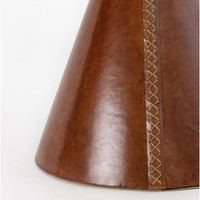 Gabe Cognac Leather Accent Table - Table Detail | Bone & Brass