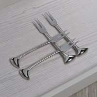 Sable 4-Piece Set Cheese & Cocktail Forks - Flatware Detail | Bone & Brass