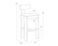 Horton Barstool Rustic Oak - Forest Green