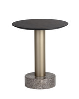 Monaco End Gold - Grey Marble / Charcoal Grey Table