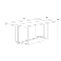 Jade Antique Brass - Dark Mango - 79" Dining Table, view 3