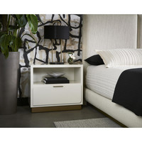 Jenkins Cream & Bronze Nightstand, view 2