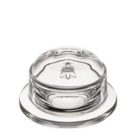 Clear Glass Bee Butter Dish Set