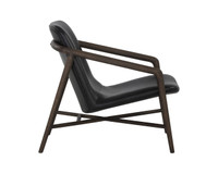 Cinelli Distressed Brown - Brentwood Charcoal Leather Lounge Chair