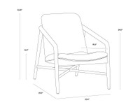 Cinelli Distressed Brown - Brentwood Charcoal Leather Lounge Chair