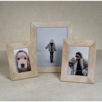Corviglia Natural Beige Hair On Hide Photo Frame - Frame Detail | Bone & Brass