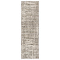Nebulous Beige & Ivory Abstract Rug: long, rectangular runner with a modern, textured pattern.