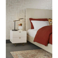 Celine Nightstand Cream - Nightstand Side View | Bone & Brass