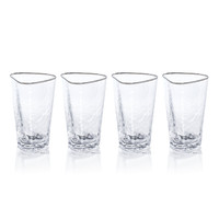 Apertivo Triangular Highball Glasses Platinum Rim, Set 4 - Glass View | Bone & Brass