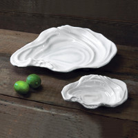 White Ocean Oyster Large Serving Bowl - Bowl Detail | Bone & Brass