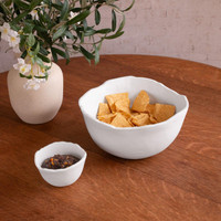 Vida Nube Osaka Medium Bowl White - Bowl View | Bone & Brass