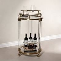 Opus Gold Round Bar Cart, Medium - Bar Cart Detail | Bone & Brass