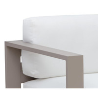 Tavira Greige & White Outdoor Lounge Chair, view 5