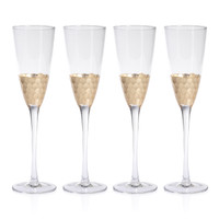 Victoria Gold Champagne Flutes, Set 4 - Glass Detail | Bone & Brass