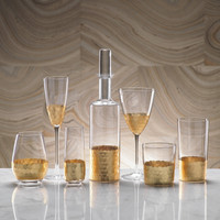 Victoria Gold Champagne Flutes, Set 4 - Glass Bowl Detail | Bone & Brass