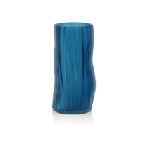 Indigo Blue Glass Vase - Vase Side View | Bone & Brass