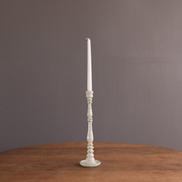 Encanto Crosby Small Candlestick Holder (Cream) - Candlestick Side View | Bone & Brass