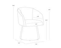Etta Swivel Dining Copley Cognac Armchair
