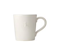 Bee Ceramic Coffee Mugs Set of 2, French Blue or Ecru, view 6