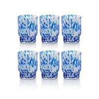Adrian Blue & White Tortoise Tumbler Glasses, Set 6 - Tumbler Side View | Bone & Brass