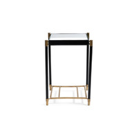 Park Lane Black Leather & Antique Brass Side Table, view 6